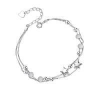 Star Bracelet for Women - Stylish Stars Charm Band, Double-Layer Beaded Pentagon Bracelets Elegant Design | Suitable for Womens Festive Occasion Event Daily Outfit Fashion Jewelry, 16cm/6.3 inches