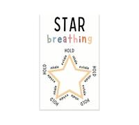 Star Breathing Classroom Poster Deep Breathing Calm Down for School Counselor Calm Corner Classroom Decor SEL Mindfulness Must Have Wall Art(Unframed,08x12inch(20x30cm))