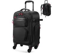 star cloud Mochila rodante con ruedas, resistente al agua, equipaje de viaje aprobado por aerolíneas, maleta de mano ideal, Negro, Under Seat/Carry On - 18inch, Viajes, negocios, universidad, informal