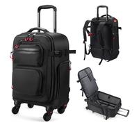 star cloud Mochila rodante con ruedas, resistente al agua, equipaje de viaje aprobado por aerolíneas, maleta de mano ideal, Negro -, Carry on - 20inch, Viajes, negocios, universidad, informal
