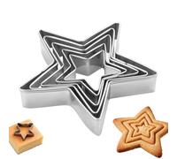 Star Cookie Cutter - 5 Pieces Stainless Steel Food-Grade Decoration