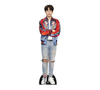 STAR CUTOUTS CS749 - Figura de cartón a tamaño real con figura de escritorio de regalo de Jeon Jung-Kook (Jungkook), chaqueta roja Bangtan Boys, multicolor