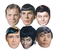Star Cutouts SMP464 Star Trek Enterprise Crew - Paquete de 6 máscaras - Sulu, Spock, Uhura, Scotty, McCoy y Kirk