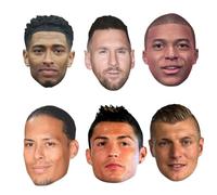 Star Cutouts SMPWC1 World Champion Footballers - Paquete de Seis máscaras - Bellingham, Ronaldo, Messi, Mbappe, Kroos y Van Dijk