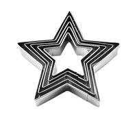 Star Cutter Set - 7.7x7.5x1.7cm Stainless Steel 5-Piece Durable Pastry Mold Kit, Holiday Baking Essential | Cookie Fondant Cutter, Party Decoration Tool, Festive Dessert Shape Maker