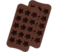 Star Designed Silicone Chocolate For MOLD Kit 2 For MOLDs and 1 Scraper for For Baking and Sweet Crafting