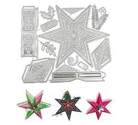 Star Die Cuts Hexangular Diy Carbon Steel de 8x7 pulgadas Corte de Navidad Corte en estallido en relieve de álbumes de recortes para el álbum de fotos para hacer adornos colgantes |