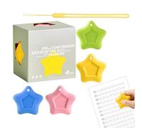 Star Erasers - 4 Piece Anti Loss Stationery Set | Cute Pencil Erasers for School Students, Kids, Teachers, Home Offices, Classrooms, Exams, Studios, Libraries, Drafters, Artists and Everyday Writing o