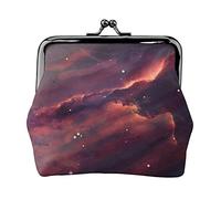Star Field In Deep Space Print Monedero pequeño Kiss-Lock Bolsa de Cuero Cambiar Monedero Regalos para Hombres y Mujeres