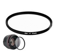 Star Filter 52mm Lens, Camera Glass Accessory, Black Color, Creates Radiant Light Streaks, Lightweight Screw-on Design, Night Photo Tool for Videographers Film Content Creators