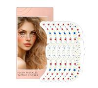 Star Freckle Stickers, Face Glitter Speckles, 6.14x1.97in Adhesive Cosmetic Patches, Easy Peel Facial Decor, Long-Lasting Shimmer Effect for Women Girls Parties School Use