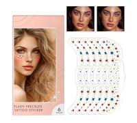 Star Freckles to Women, Face Glitter Makeup Speckles Stickers, 6.14x1.97 Inches Versatile Adhesive Stars Patches at Facial Decor, Ideal for Girls, Parties, School, Festivals and Daily Looks