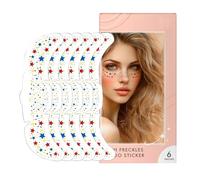 Star Freckles Women, Face Glitter Makeup Speckles Stickers, Versatile Cosmetic Star Patches, Adhesive Facial Decor, Sparkly Art, Ideal for Girls, Parties, School, 6.14x1.97 Inches