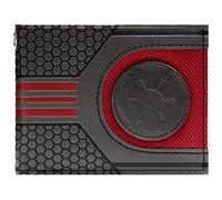 Star Galactic Wars Empire Insignia Metálica Emblema Billetera/Cartera Bi-Fold ID & Tarjetero, Plateado