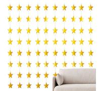 Star Garland, 10 Piece Gold Glitter Paper Banner, 13ft Hanging Party Decor