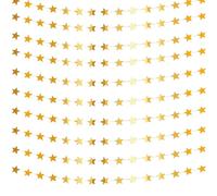 Star Garland Decorations, 10 Piece 400cm Paper Gold Ornaments with Holiday