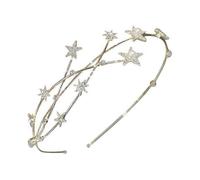 Star headband with rhinestones and pearls - Hair accessory for women and girls - Gold