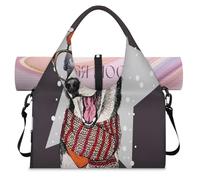 Star Husky Dog - Bolsa deportiva de lona para mujeres y hombres, bolsa divertida de fin de semana con compartimento para zapatos, bolsa de equipaje para yoga, gimnasio, viajes, color, L, Organizador