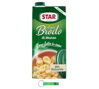 STAR Il Mio Brodo Manzo, 18 x 1 l, caldo líquido preparado, 100% natural, sin conservantes, sin gluten + llavero Beni Culinari gratis