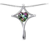 Star K Cruz Cristiana de amor colgante 8 mm Forma de Corazón