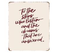 Star Listener Dream Answer Tin Sign 12x8 Inch