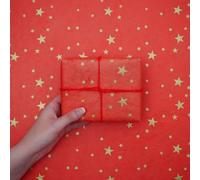 Star Lokta - Papel de regalo, hecho a mano y de comercio justo, de origen responsable, respetuoso con el medio ambiente y teñido naturalmente (rojo)