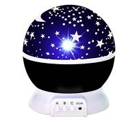 Star Night Light, Plastic Metal Moon and Star Romántico Interesante Decorativo Práctico Proyector de Estrellas Rotación de 360 grados Luz Nocturna con Cable USB, Regalo