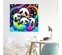 Star Night Panda Jigsaw Puzzle 120 Pieces 45x45cm/18x18inch, Difficult Jigsaw Puzzles for Adults 120, Beautiful Art Work, Great Festive Puzzle Gift for Men/Women