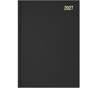Star Note Agenda 2027 A4, página por día, organizador diario, color negro | Fechado 2027, planificación diaria, resumen anual, formato de agenda