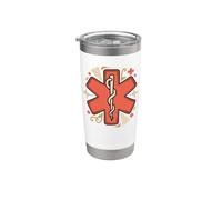Star of Life Symbol Paramedic EMT EMS Emergency Vaso térmico de acero inoxidable de doble pared