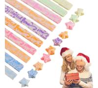 Star Paper Strips - Luminous Glitter Folding Ribbon, Fluorescence fold Sheets, Glow In Dark Arts | Self Illuminating Supplies, Festival Party Background Birthday Crafting Artwork Material Collectio