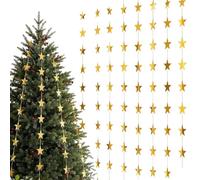 Star Party Garland - 10 Piece Gold Paper Set, Christmas Wedding Backdrop
