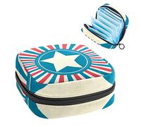 Star Patriotic Background Period Pouch portátil, Tampón Storage Bag para servilletas sanitarias, Varios colores, 4.7x6.6x6.6 in/12x17x17 cm