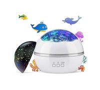 Star Projector Night Lights for Kids,novelty Moon Star/sea Animal 2-in-1 Design Night Lighting Lamp, Multi-color Star Light Rotating Projector for Bed