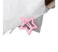 Star Red Hair Clip Cute Silver Color Barrettes Women Simple Snap Headdress Accessories(Color 7,10pcs)