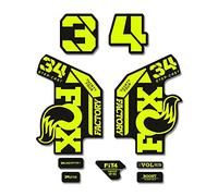 STAR SAM Pegatinas Compatibles con horquilla bici Fox 34 Factory Step Cast 2022 Amarillo fluorescente 1 CMT