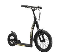 STAR SCOOTER Patinete Infantil 2 Ruedas a Partir de 8 años | Kick Scooter 16" neumáticos, Ajustable en Altura para niñas y niños | Negro