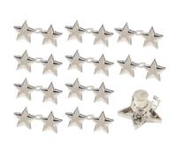 Star Shape Clip, Instant Pant Waist Tightener, botón de 3,5 x 4,5 cm con pin de metal, cierre de ropa de aleación extraíble, accesorio de ropa con acabado brillante, ajuste de viajes y