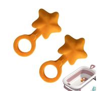 Star Shaped Bathtub Stopper - Kids Plug, 2 Pieces Leak Proof, Silicone Drain Plugs Bathroom Tub Cover Secure Sealing Tight Fit Water Blocking | Ideal for Home Hotel Kindergarten Apartment Rental House