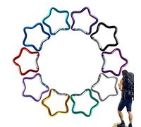Star-Shaped Carabiner, 10 x clip de aluminio compacto con diseño de estrella, 0,16 pulgadas Sturdy Rust-Proof Outdoor, Accessories Carabiner for Camping, Climbing Keychain Gear Organizer