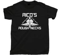 Star Ship trooperst rico's Rough Necks no One Quits mobilein fantry Movie Unisex 100% Cotton Short-Sleeve T-Shirts Black XXL