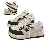 Star Shoes Walking Sneakers for Women, Aesthetic Cute Chunky Comfort. (Black,6)