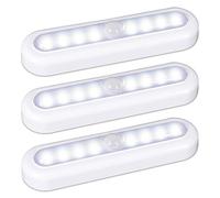 STAR-SPANGLED Luces LED para armario con batería, detector de movimiento, iluminación de armario, batería, luz nocturna con adhesivo, sensor de luz para pasillo, escaleras, gabinete, dormitorio