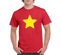 Star Steven from The Universe - Camiseta Hombre Manga Corta (Rojo, M)