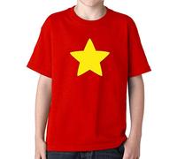 Star Steven from The Universe - Camiseta niño Manga Corta (Rojo, 12 años)