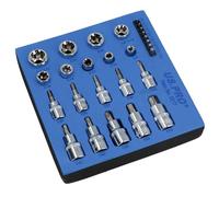 / Star Torx hembra y macho y hembra Bits E10 - E20 / T8 - T70 Bergen A807