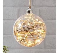 STAR TRADING Bola decorativa LED Glow transparente ratán Ø 15cm