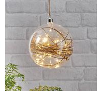 STAR TRADING Bola decorativa LED Glow transparente ratán Ø 20cm