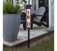 STAR TRADING Bolardo solar LED Pathy, indicador número de casa