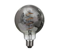 STAR TRADING Bombilla LED con filamento en espiral, G95, E27, 2 W gris atenuable